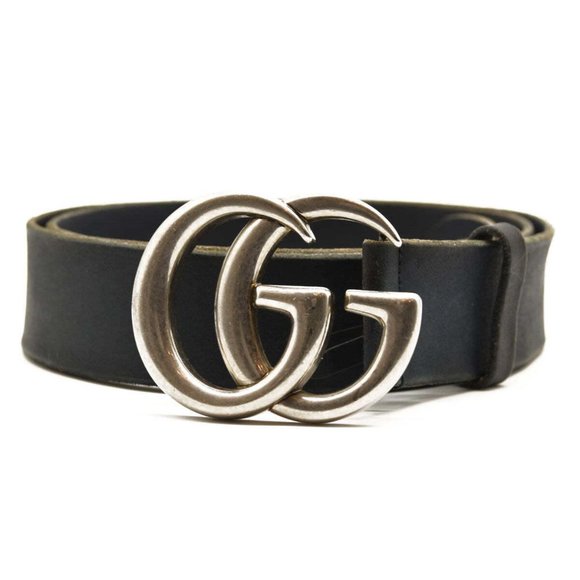 GUCCI Textured Calfskin Double G 40mm Belt 95 38 Dark Cocoa - Picture 1 of 11